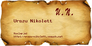 Urszu Nikolett névjegykártya